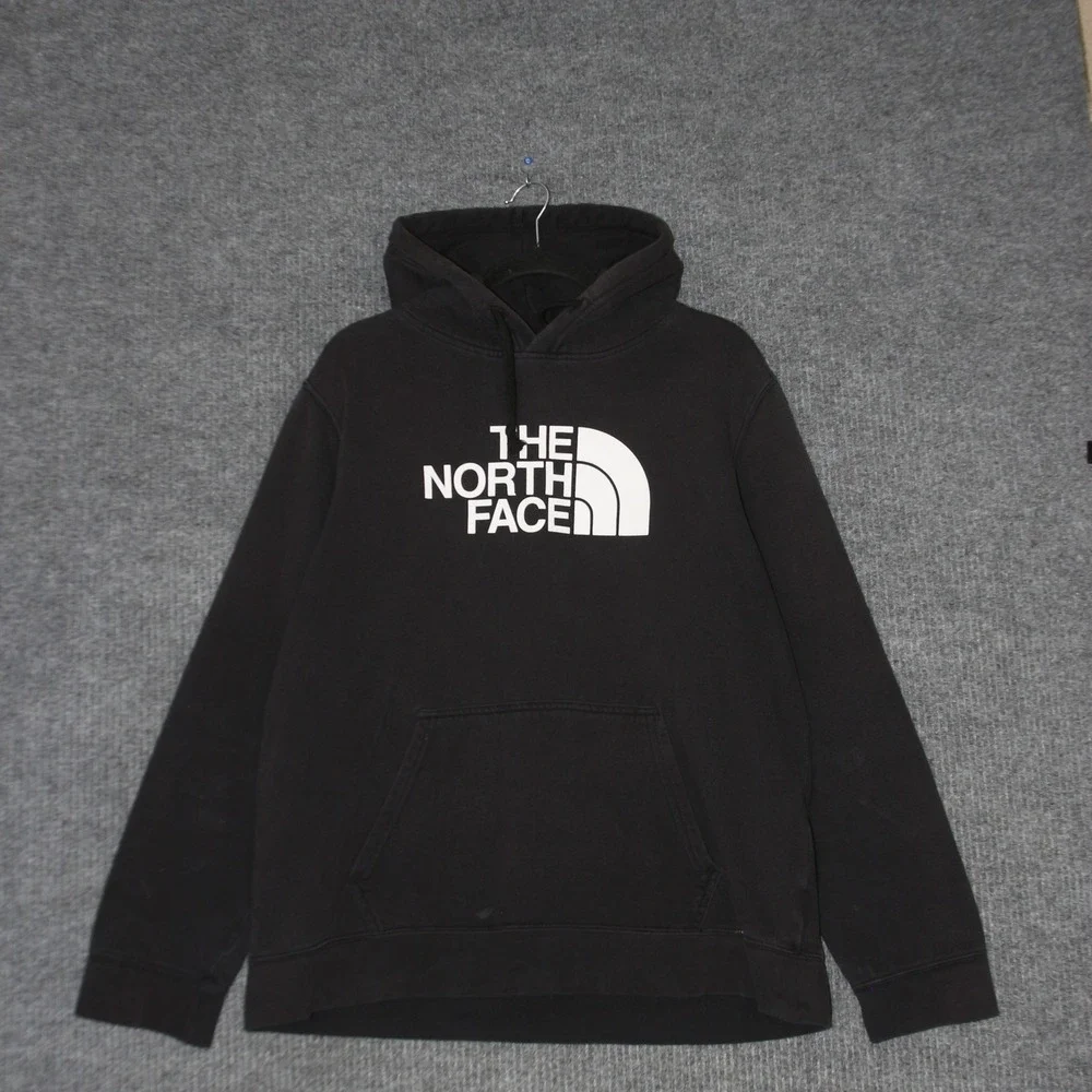 The‎ North Face Hoodie Mens Large Black Logo Pullover Activewear